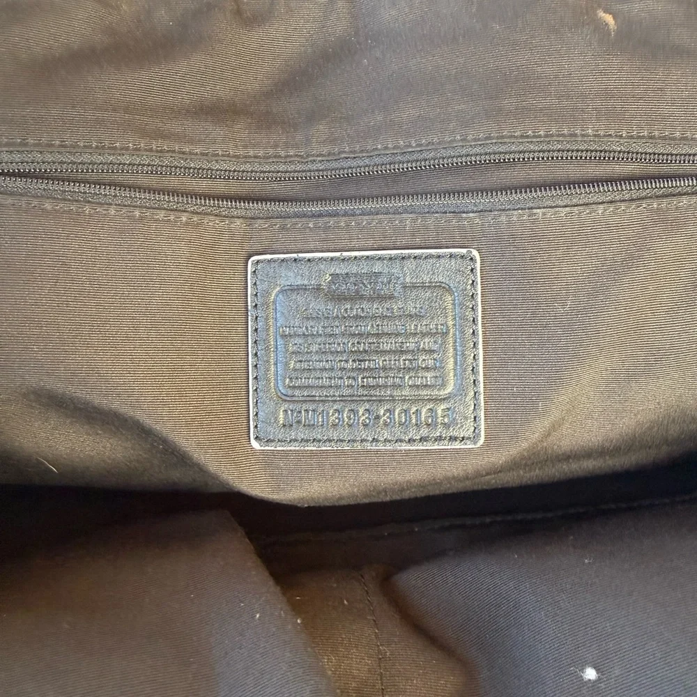 Coach 30165 Black Pebbled Leather Satchel / Duffle Bag Large - Picture 8 of 8